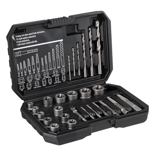 Image of eROOSY 26 PCS Screw Extractor and Left-Hand Drill Bit Set, Screw Bolt Extractor Set, Damaged Screw Extractor Set for Removing Damaged, Frozen