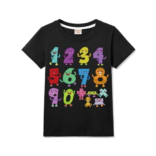 Image of Boys Girls 100% Cotton T-Shirts Unisex Kids Tee for 3-13Y (UK, Age, 5 Years, 6 Years, Regular, Black)