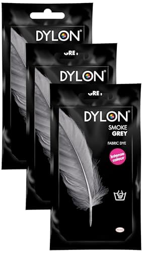 Image of DYLON Hand Dye, Fabric Dye Sachet for Clothes, Soft Furnishings and Projects, 50 g - Smoke Grey (Pack of 3)