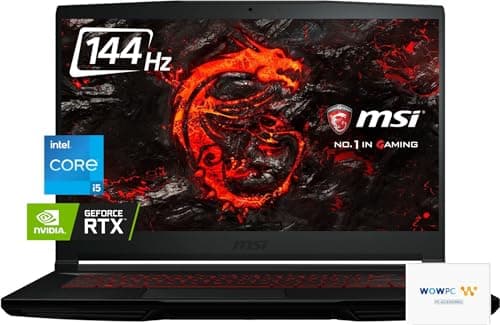 Image of msi Thin GF63 Gaming Laptop: Intel Core i5-12450H GeForce RTX 2050, 15.6" FHD 144Hz Display, 16GB RAM, 512GB NVMe SSD, Type-C USB 3.2 Gen 1, Cooler Boost 5, Backlit Keyboard, Windows 11