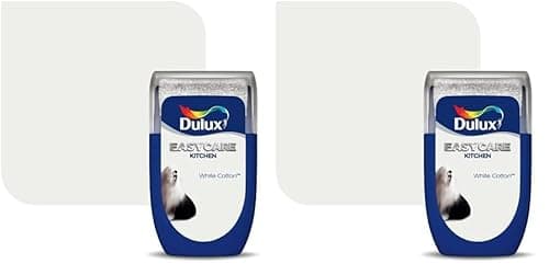 Image of Dulux Easycare Kitchen Tester Paint, White Cotton, 30 ml (Pack of 2)