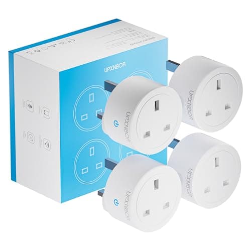 Image of UPXNBOR Smart Plug Wi-Fi Outlet, Works with Alexa & Google Home, Wireless Smart Socket with Energy Monitoring, Timer & App Remote Control, Device Sharing, 2.4GHz Wi-Fi Only, 13A (4 Pack)