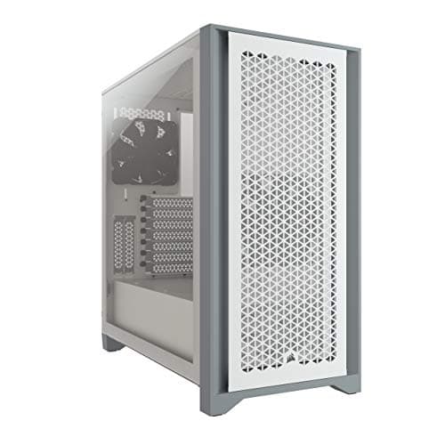 Image of Corsair 4000D Airflow Tempered Glass Mid-Tower ATX Case (High-Airflow Front Panel, Tempered Glass Side Panel, RapidRoute Cable Management System, Spacious Interior) White, Two Included 120 mm Fans