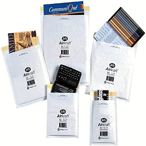 Image of Jiffy JL-6 290 x 445 mm Airkraft Lightweight Postal Bag for Shirts and Clothes (Size 6), White, Box of 50