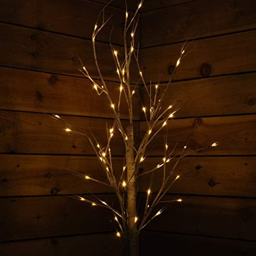 Image of Snowtime 1.2m Birch Tree w/ 48 Warm White LEDs
