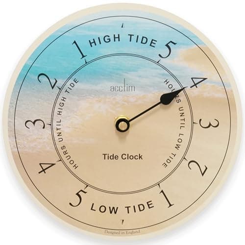 Image of Acctim Portland Tidal Wall Clock High & Low Tide Blue/Yellow 20cm