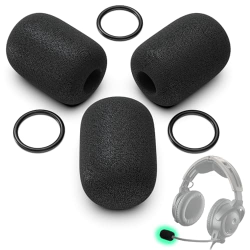 Image of Replacement Mic Windscreen for Bose X A10/A20/A30 Aviation Headset, 3-Pack Foam Microphone Covers, Pop Filter & Wind Noise Protector (Not for Proflight Series 2)