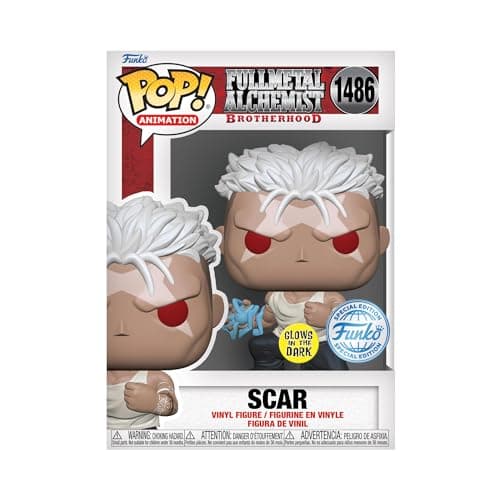 Image of Funko POP! Animation: FMA: B - Scar - Glow In the Dark - Full Metal Alchemist: Brotherhood - Amazon Exclusive - Collectable Vinyl Figure - Gift Idea - Official Merchandise - Toys for Kids & Adults