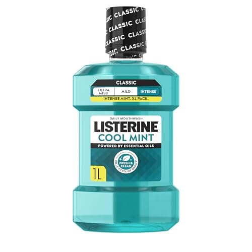 Image of Listerine Cool Mint Intense Classic Taste Mouthwash (1000ml) Helps Kill Germs Left After Brushing, Freshens Breath and Maintain Healthy Gums