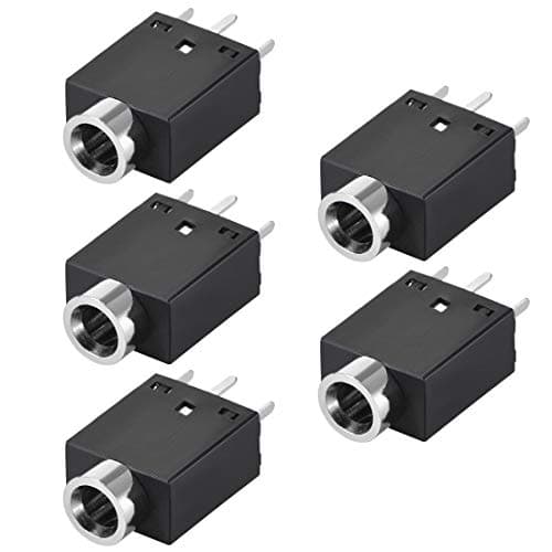 Image of sourcing map PCB Mount 3.5mm 5 Pin Socket Headphone Stereo Jack Video Connector PJ358 Black 5Pcs