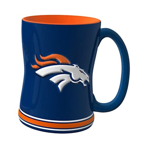 Image of Boelter Brands NFL Denver Broncos Sculpted Relief Mug, 14-Ounce, Navy Blue
