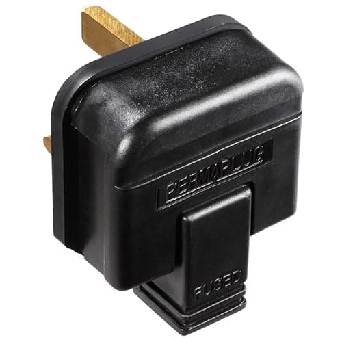 Image of Masterplug HDPT13B-MP Heavy Duty 13 Amp Rewireable Plug, 57.5 x 48 mm, Black