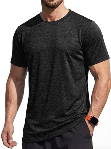 Image of MAGCOMSEN Running Shirts for Mens Activewear Tops Workout Shirts Moisture Wicking Dry Running Sports Short Sleeve Training T-Shirt Black, M