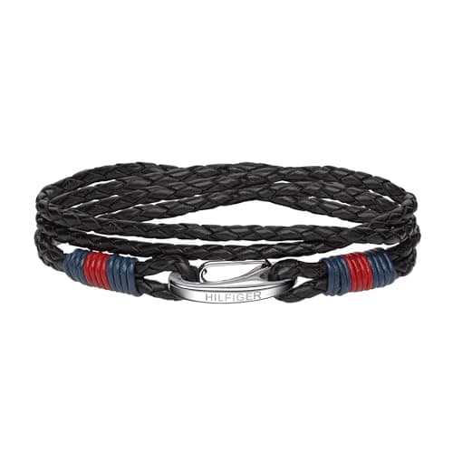 Image of Tommy Hilfiger Jewelry Men's Leather Bracelet Black - 2700534