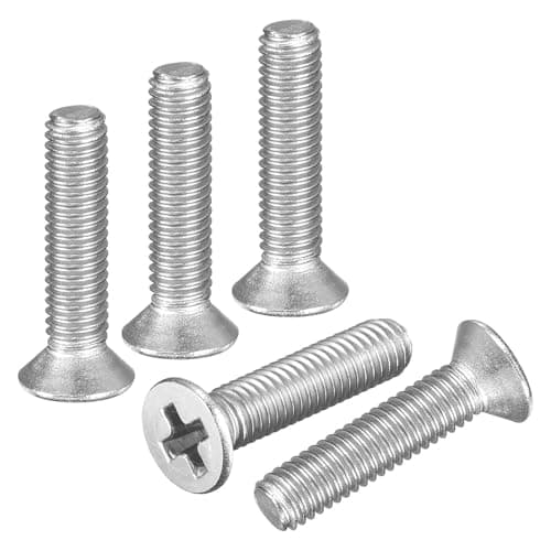 Image of DTGN M2.5-0.45x12 Flat Head Machine Screws - 100PCS - Good for Electronics and Machinery - 304 Stainless Steel Phillips Countersunk Micro Metric Machine Screw Bolts- Silver