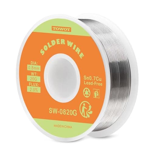 Image of TOWOT 25g Lead-Free Rosin Core Solder Wire Sn99.3Cu0.7 for Electrical Soldering, 2.0% Flux Content, 0.8mm Diameter.