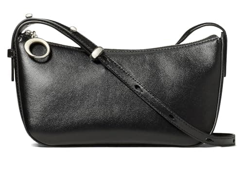Image of kate spade new york Halo Glazed Leather Crossbody, Black, One Size