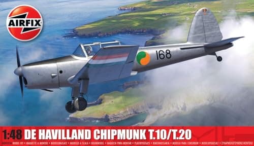 Image of AIRFIX - Standard Model Set - A04105A de Havilland Chipmunk T.10/T.20 Model Building Kit - Plastic Plane Kits for Adults & Children 8+, Set Includes Sprues & Decals - 1:48 Scale