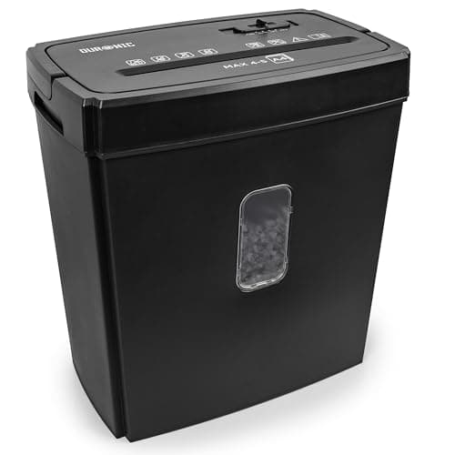 Image of Duronic Micro Cut Paper Shredder PS657, Shred 5 Sheet Heavy Duty Small Mini Electric Shredders, Data Shredding Machine for Home Office Use, Shreds Papers, Credit Cards, Envelopes, Documents - Black P4