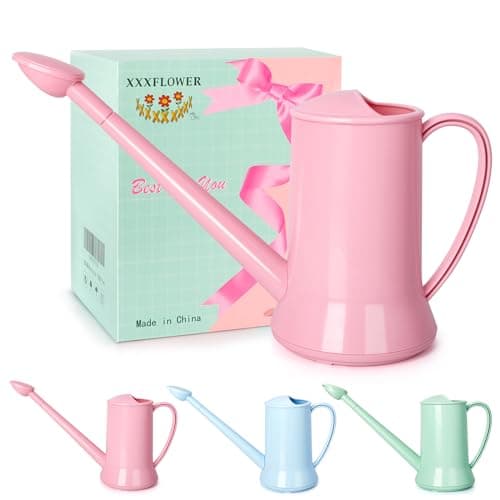 Image of XXXFLOWER Watering Can Outdoor Plant Lightweight Deluxe Plastic 2 L Resin Water Cans with Detachable Sprinkler Head Watering Pot for Office House Indoor Garden（Pink）