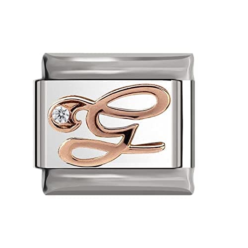 Image of Italian Charms Rose Gold Letter A-Z Charm Link fits all 9mm Italian Charm Bracelet - UK stock (Letter G)