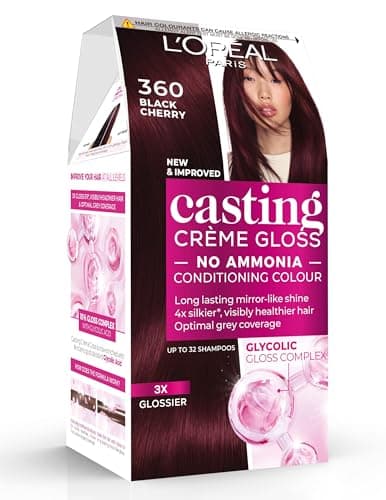 Image of Casting Crème Gloss 360 Black Cherry: This no-ammonia, semi-permanent hair colour lasts 32 washes. Enjoy up to 3x glossier, 4x silkier, visibly healthier hair with a luscious black cherry shade.