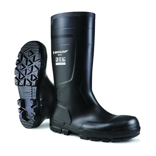 Image of DUNLOP Work-It - Unisex Full Safety Slip-Resistant Waterproof Work Boots, Black, Antistatic and Chemical Resistant PVC Wellies with Steel Toecap for Outdoor and Industrial Work - EU47, UK12