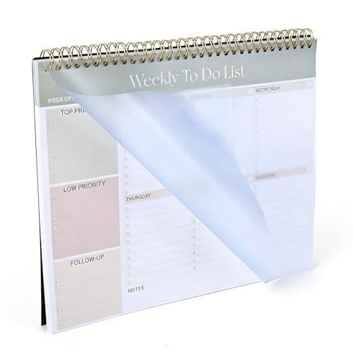 Image of Weekly Planner Pad, Weekly To Do List Pad, 60 Tear off Sheets Desk Notepad, To Do Planner Pads for Work Fitness Study Office Stationery Supplies(28 x 21.5 cm)