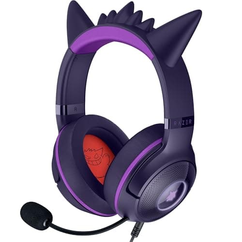 Image of Razer Kraken Kitty V2 - Gengar Pokémon Edition - USB Headset - Gengar Spikes - Stream Reactive Lighting - HyperClear Cardioid Mic - TriForce 40mm Drivers - 7.1 Surround Sound | Violet