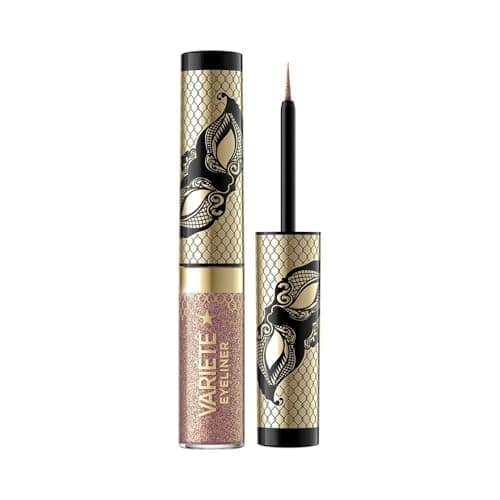 Image of Eveline Cosmetics Variété Sparkle Gold Liquid Eyeliner - Long-lasting Waterproof Colorful Eyeliner with Precision Brush Applicator for 24-Hour Wear