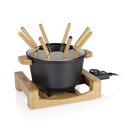 Image of Princess 01.173025.02.001 Fondue Set Pure Black, Bamboo, 800 W, 1.5 liters, Bamboo & Black