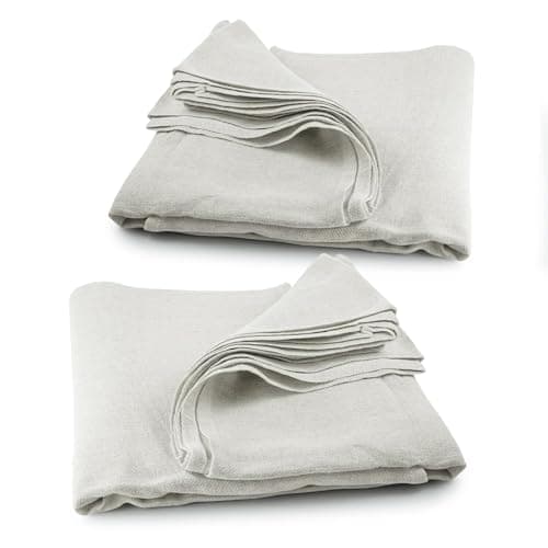 Image of Pack of 2 Laminated Cotton Dust Sheets for Decorating & Painting Size 6 feet x 3 feet | Paint Cover Sheet Backed with Plastic Polythene Sheeting | Drop Cloth for Painting, Furniture, Floor, StairCase