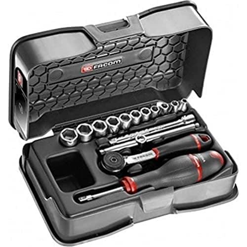Image of FACOM R.161-1P6U Set of 6 Points Socket Set, Multi-Colour, 1/4", Set of 15 Pieces