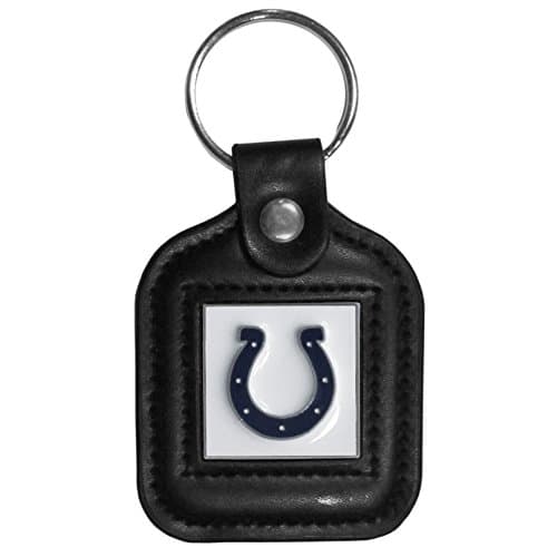 Image of Siskiyou NFL Sports Fan Shop Indianapolis Colts Square Leather Key Chain One Size Black