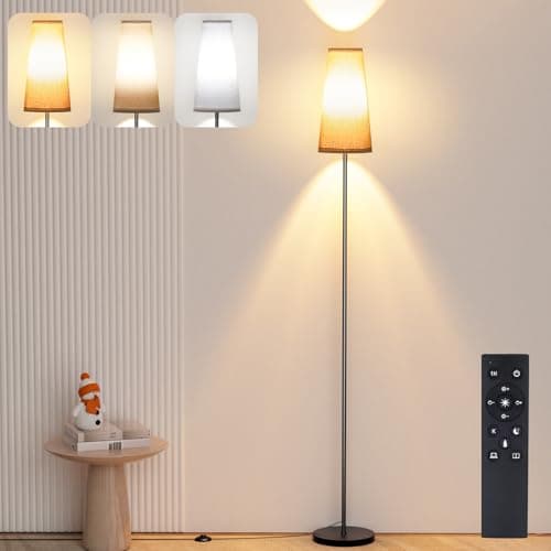Image of LED Floor Lamp, 67" Modern Standing Lamps with Remote Control, 3 Color Temperature, Dimmable Brightness, Foot Switch, Standard Tall Floor Lamps for Living Room, Bedroom, Office(9W Bulb Included)