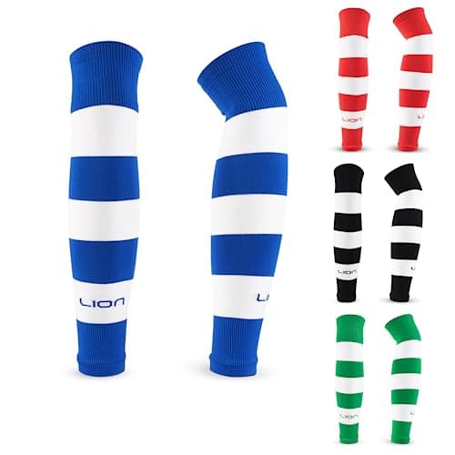 Image of Football Sock Sleeves To Accompany Grip Socks - Fits Over Calf/Shin Pads - Variety Of Colours To Match Your Team Kit (Royal Blue & White)