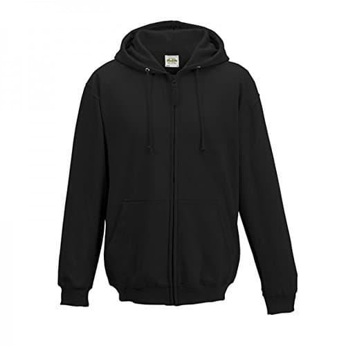 Image of AWDis Just Hoods Men's Zoodie Hoodie, Jet Black, XXX-Large