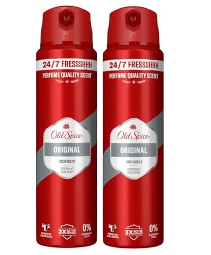 Image of Old Spice Original Deodorant Body Spray 150ml Pack of 2 – Long Lasting Fresh Masculine Fragrance with Odour Protection for Men