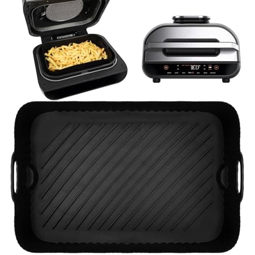 Image of BYKITCHEN Silicone Air Fryer Liner for Ninja Foodi MAX Health Grill and Air Fryer [AG551UK][AG651UK][DG551UK], Large Airfryer Liners, Silicone Basket, Airfryer Accessories for Ninja Foodi Grill