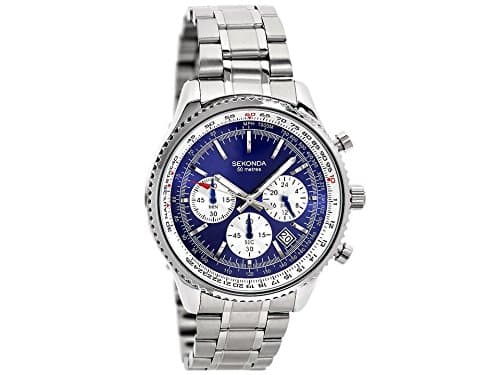 Image of Sekonda Mens 1056 Stainless Steel Chronograph Bracelet Wristwatch