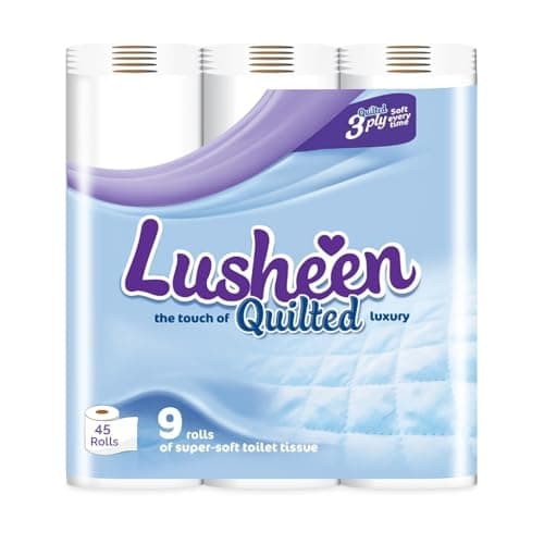 Image of Lusheen Soft Quilted Toilet Rolls Bulk Buy - Super Quality 3 Ply Toilet Tissue Roll Provide Ultimate Comfort- Pack of 45 Rolls (1 x 45 Pack) White 3 Ply Toilet Rolls (1 Pack- 45 Rolls)