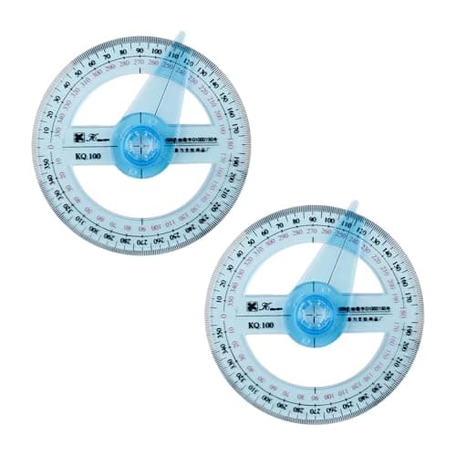 Image of Tabanzhe 360 Degree Circle Protractor Ruler-2PCS Plastic Protractor Measuring Tool for Angle Measurement Students Children
