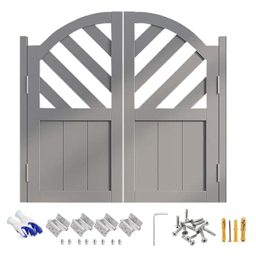 Image of Half Doors Wooden Cafe Saloon Door with Auto Close & Metal Hinges, Arched Top Interior Door for Pub or Kitchen Counter