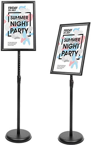 Image of YIYO A4 Poster Stand Floor Standing Sign Holder Snap Frame Adjustable Aluminum Sign , Menu Display Notice for Wedding/Business Activities Display(Black) (Black, A4)
