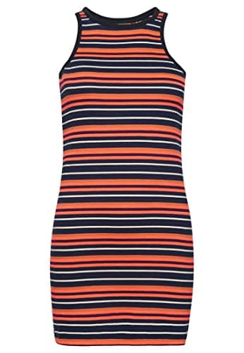 Image of Superdry Vintage Stripe Racer Dress W8011412A Cali Coral Stripe 14 Women, Cali Coral Stripe, UK 8