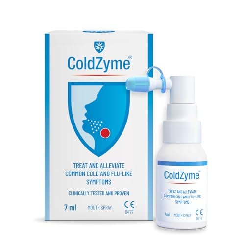 Image of ColdZyme Mouth & Throat Spray | Reduces a Cold by up to 4.5 Days | Deactivates Viruses | Use at First Signs (Scratchy Throat, Runny Nose, Malaise, Headache, Coughing) | Menthol Flavour 7 ml