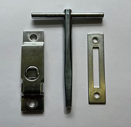 Image of T Key Budget Lock Striker Plate Combo. Locking applications such as Horseboxes Bus Coach Trailers Boat Gas Loft Access Panels etc