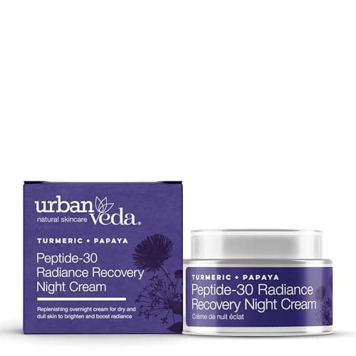 Image of Urban Veda Peptide-30 Radiance Night Cream| Vitamin C Cream For Dry Skin | Peptide and Turmerone | Night Moisturiser |Anti Aging Face Cream | Collagen Face Cream | 50 ml