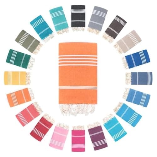Image of Darido Handmade Turkish Fouta Hammam Towel - XXL Sauna, Bath, & Beach Towel 100 x 200 cm - 100% Cotton - Lightweight, Soft & Absorbent - Multiuse & practical