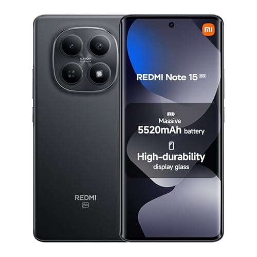 Image of XIAOMI Redmi Note 15 5G, Smartphone 8+256 GB, Ultra-slim Design, IP65 Water Resistance, 108MP Super-clear Camera, 6.77" FHD+ Display, Black, Warranty 2 years, Charger Not Included